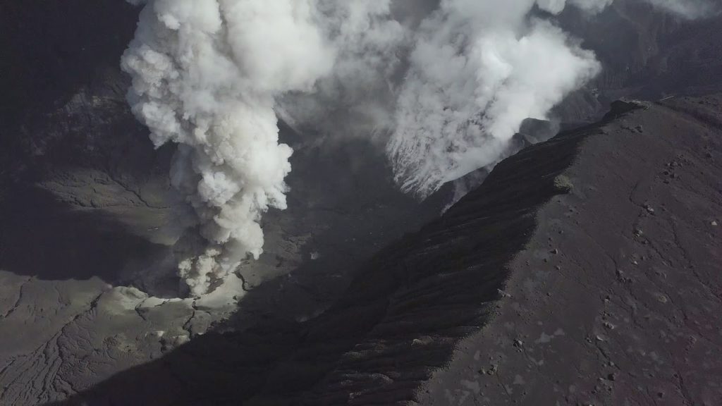 阿蘇火山 航拍 日本九州  Mount Aso Volcano, Kyushu Japan Aerial View 4K