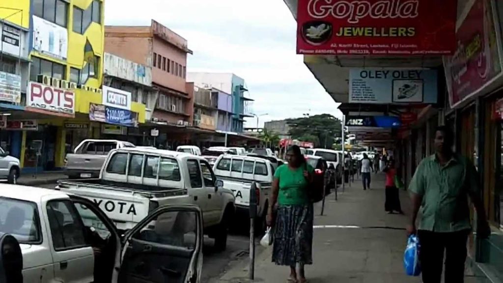 Lautoka, Fiji, city center downtown July 24, 2012, authentic/real-time soundtrack
