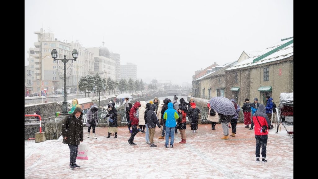 [4K] 2019 "Otaru Canal" snow winter walk from Otaru station Hokkaido, Japan