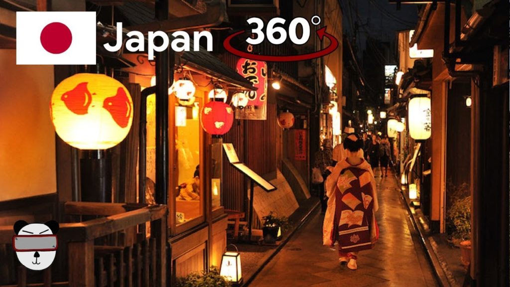 🇯🇵 360° Gion Geisha District at Night | Kyoto, Japan