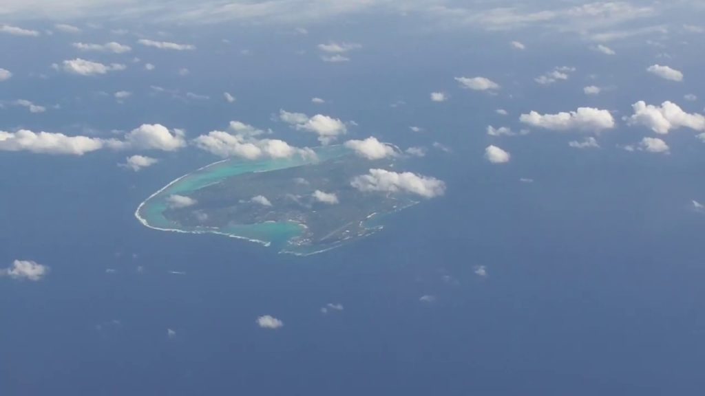 与論島　鹿児島県最南端の離島　スカイマーク（ボーイング737-800）から撮影　Yoron Island