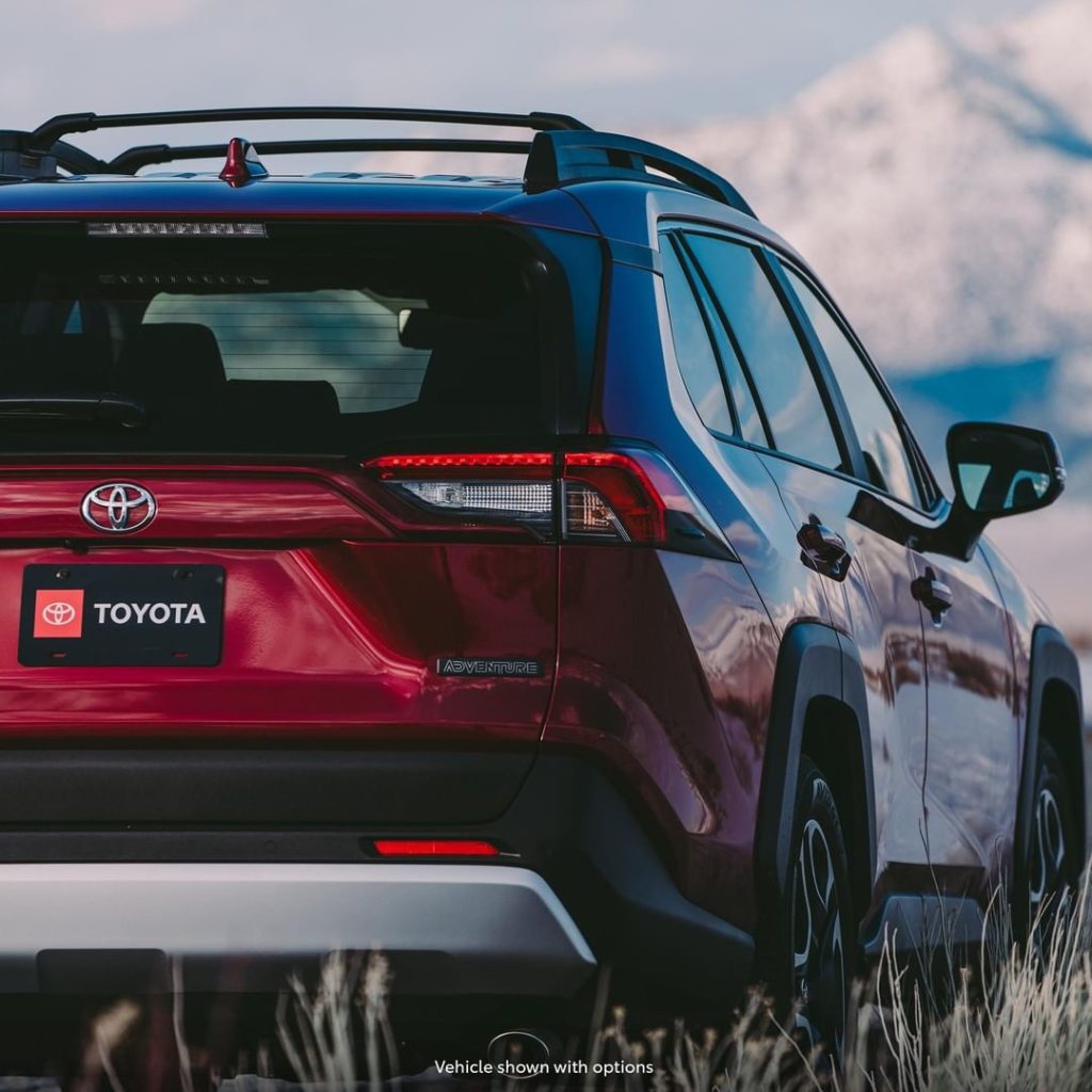 Blend in with nature. Stand out in a crowd. #RAV4 #LetsGoPlaces...