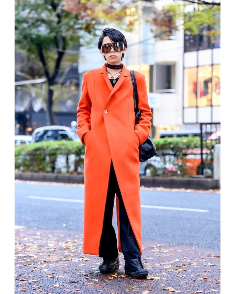 20-year-old Japanese student Shota (@immrsht107) on the street in Harajuku weari...