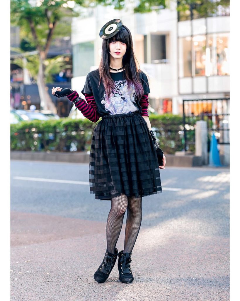 19-year-old Japanese fashion shop staffer Sio (@siomomi_kurage) on the street in...