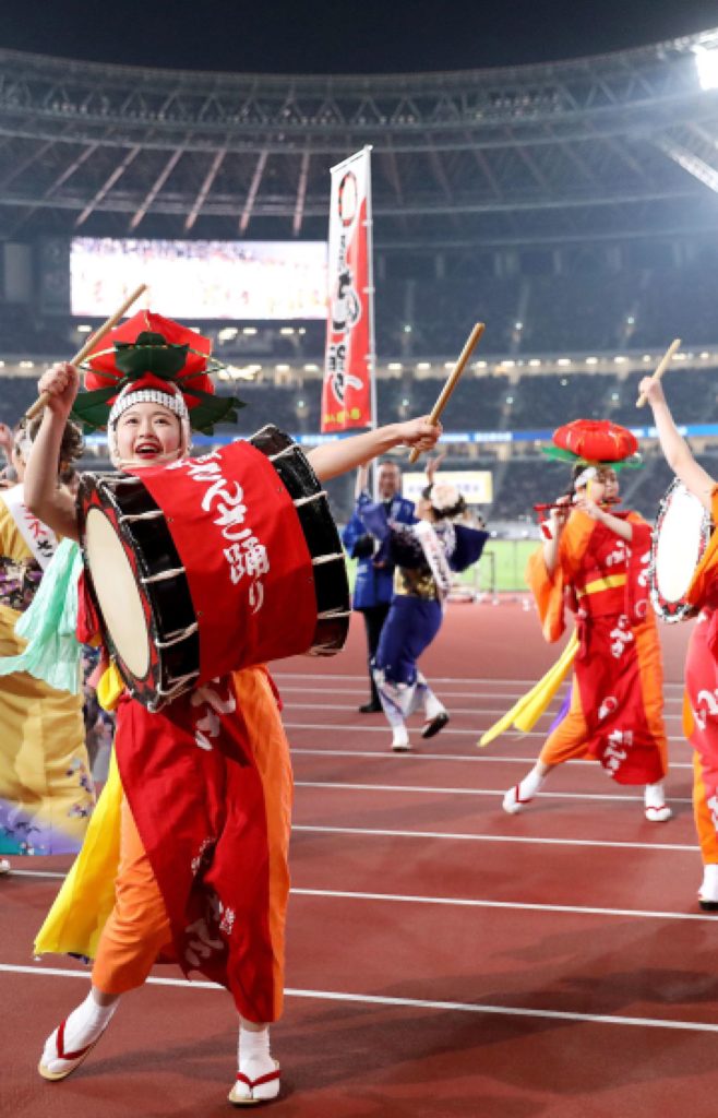 Hello, Our Stadium gala was a celebration that featured a Tohoku Kizuna festival...