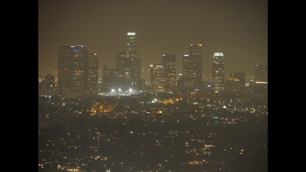 Night view of Los Angeles California.