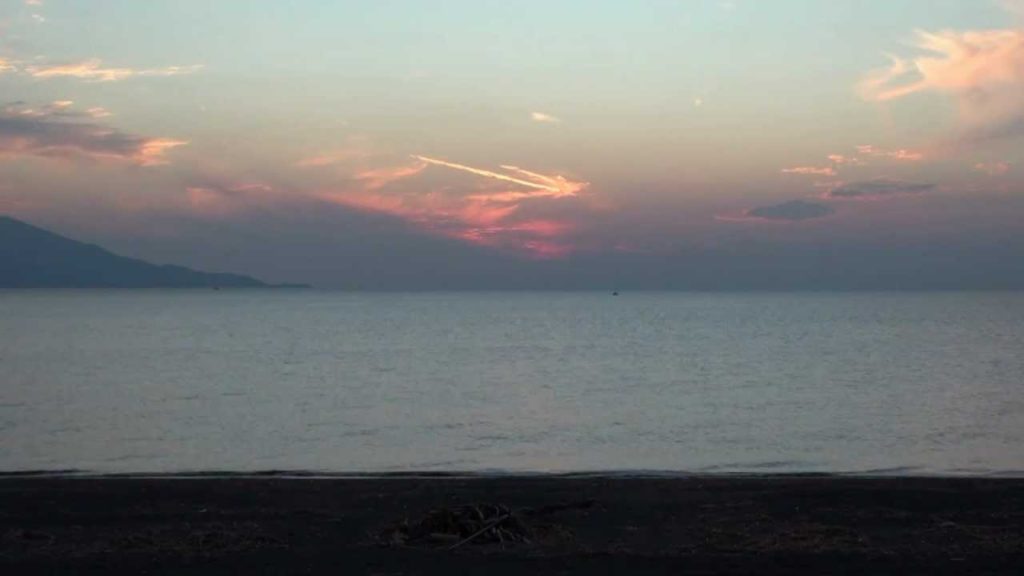 静岡県駿河湾の夕景　（40倍速）　Suruga Bay Sunset in Japan (40X)