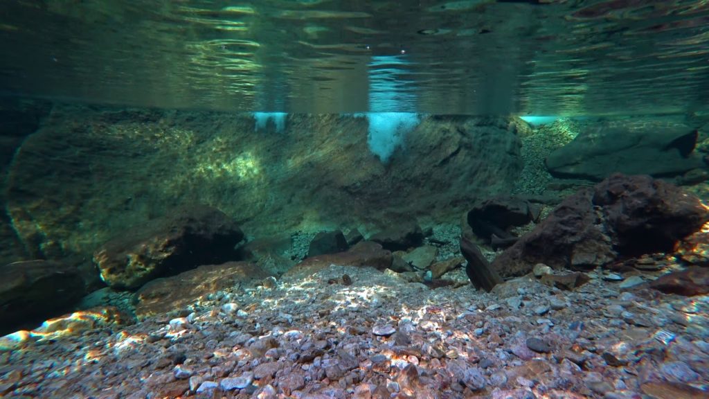 【自然の音と4K映像】まるで水槽のように見える 乳岩川の水中