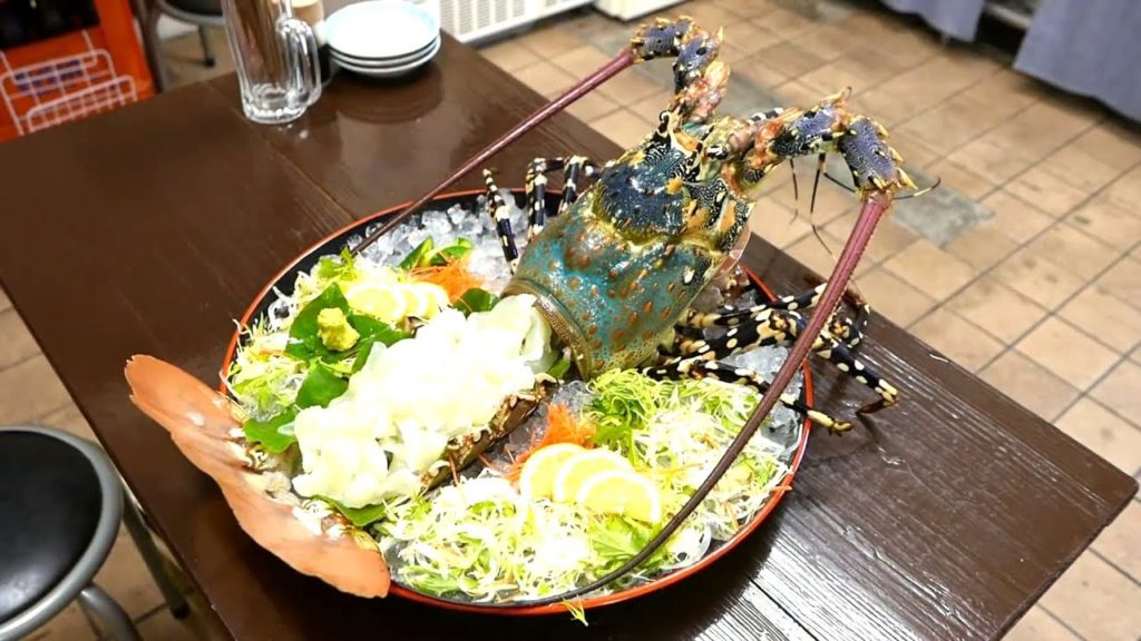 Japanese Street Food-GIANT RAINBOW LOBSTER Sashimi-Japan Seafood Japanese Street Food-GIANT RAINBOW LOBSTER Sashimi-Japan Seafood