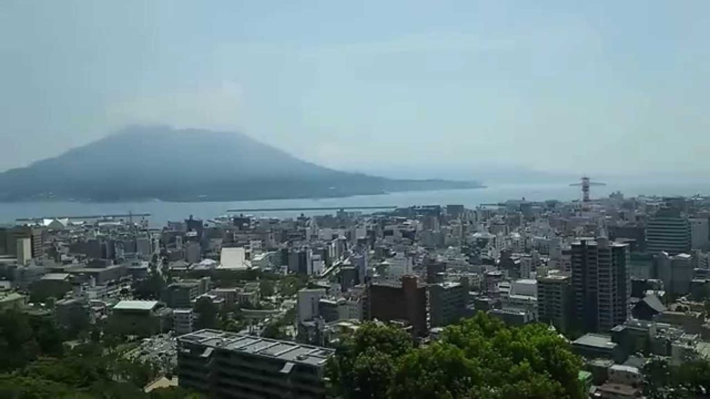 Beautiful Volcano Sakurajima & Kagoshima City, Japan - from Shiroyama Hotel - 城山観光ホテルのスカイホールより撮影