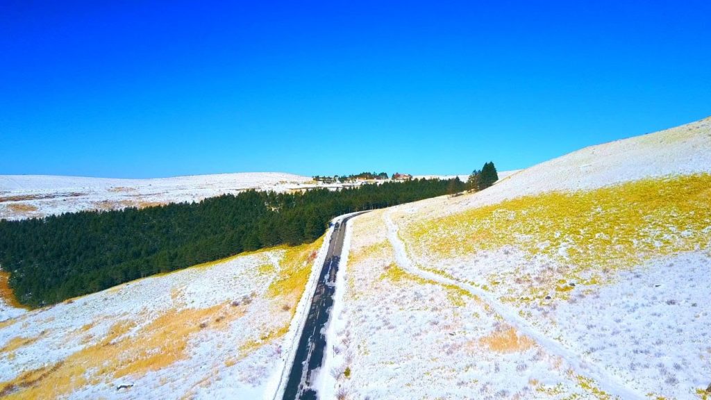 Drone Japan 4k ドローン dji mavic pro 空撮自然風景映像 冬のビーナスライン 霧ヶ峰高原 Winter of Venus line aerial drive