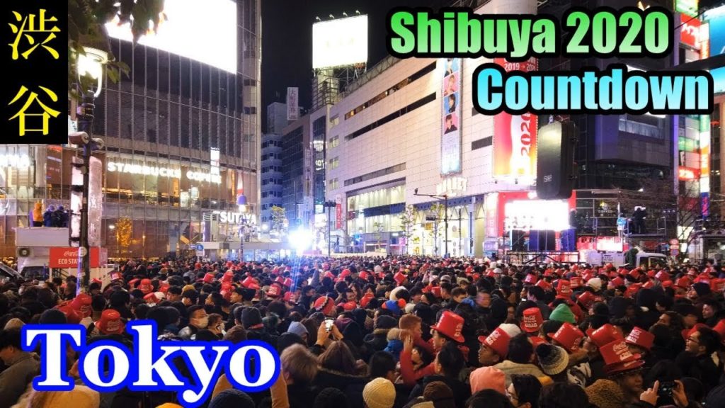 HQ Sound🎧 Night Walking Tokyo ✨ Shibuya　New Year Countdown 2020　渋谷カウントダウンを、迫力ある「リアルな音」で見る！【高音質】Japan