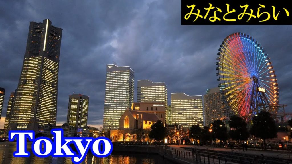 HQ Sound🎧4K　Night Walking Tokyo ✨ Yokohama Minatomirai　横浜 みなとみらい、一日限り のオフィス全館ライトアップと 花火　【高音質】Japan