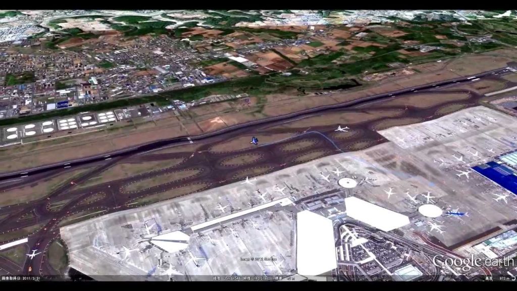 Google Earth Tour by Flight GPS Track Log  (ALITALIA from Tokyo to Rome)