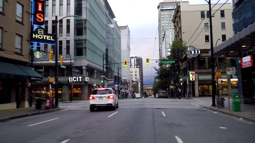 Downtown Vancouver Canada. Driving in City Centre. Morning Drive. Over 1 Hour!