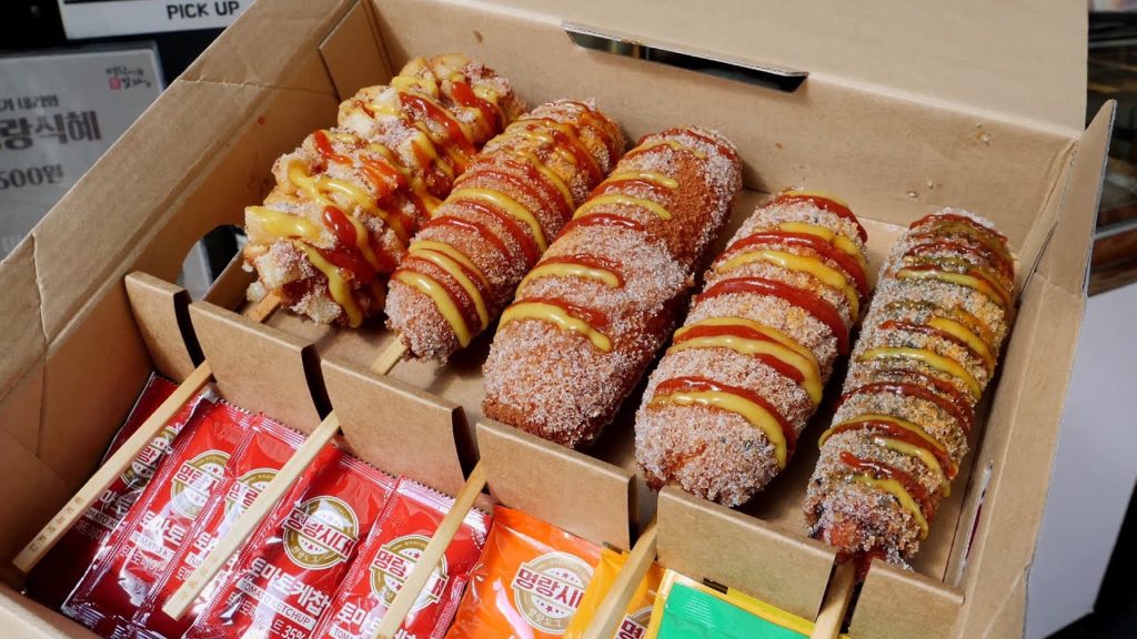 치즈 소세지 핫도그 세트 / cheese sausage hotdog set / korean street food 치즈 소세지 핫도그 세트 / cheese sausage hotdog set / korean street food