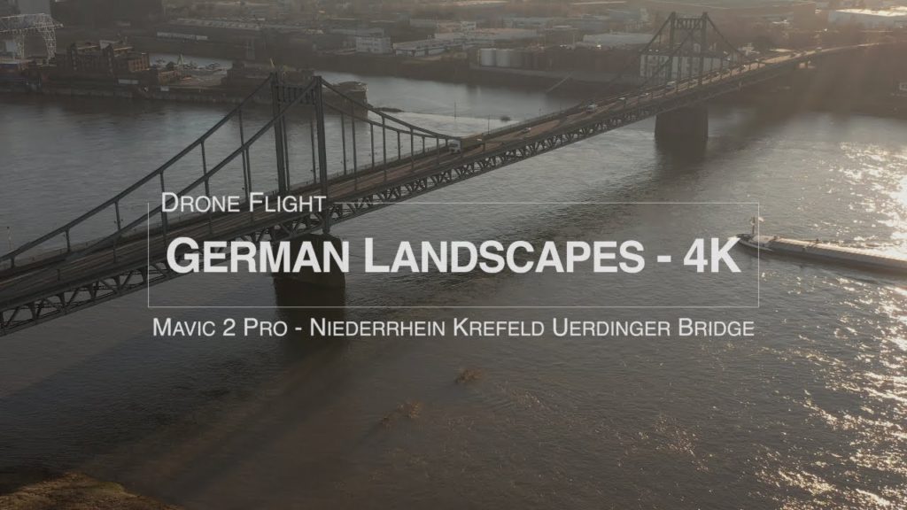 4K Drone Cinematic Flight Mavic 2 Pro @ Krefeld-Uerdinger Bridge - Germany