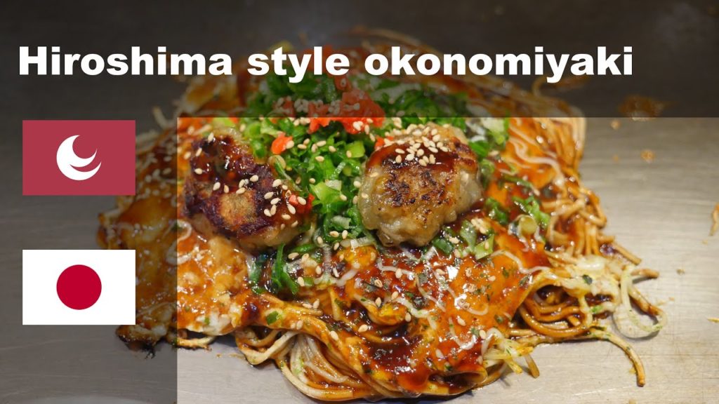 Hiroshima style okonomiyaki by two cooks in Fukuyama. Watch how they make it!