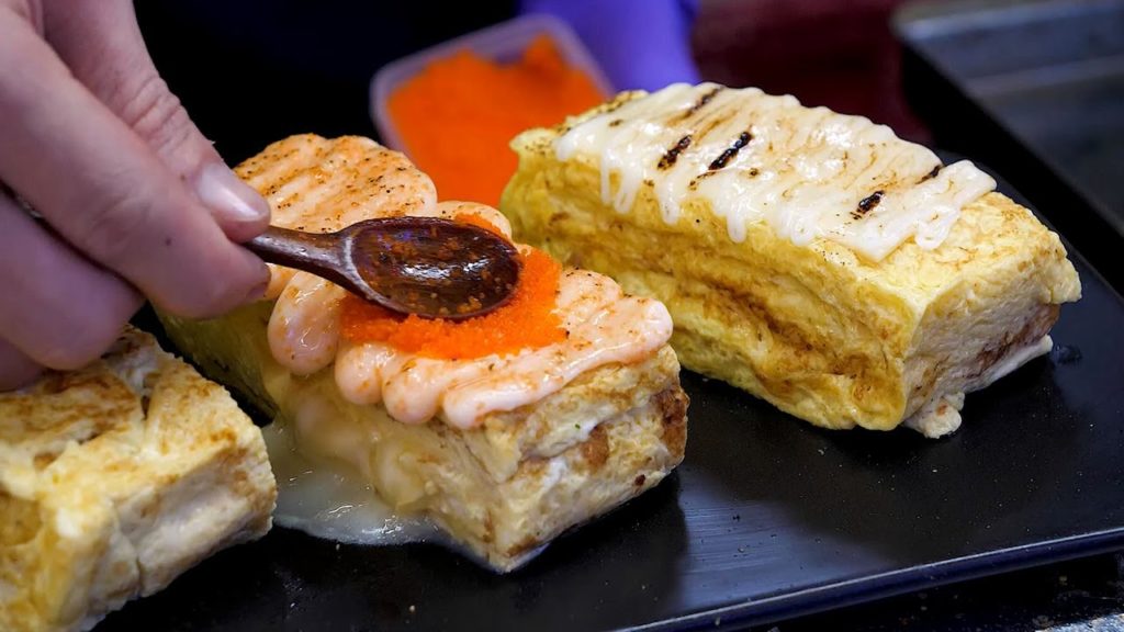 Flying fish roe Egg roll - Taiwan street food