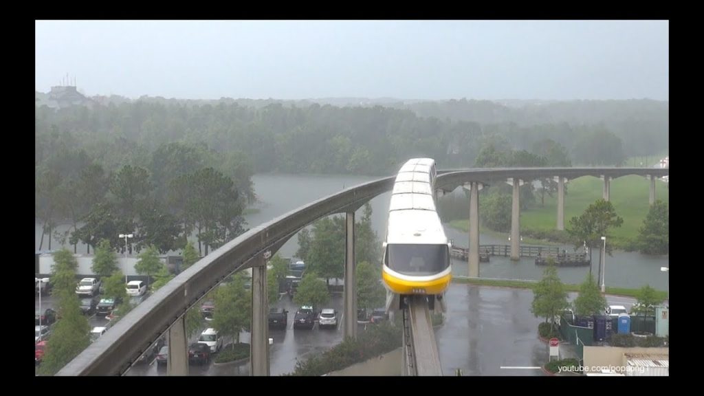 Walt Disney World Monorail with Heavy Rain on the Resort Monorail Loop 2013 June 8th Walt Disney World Monorail with Heavy Rain on the Resort Monorail Loop 2013 June 8th