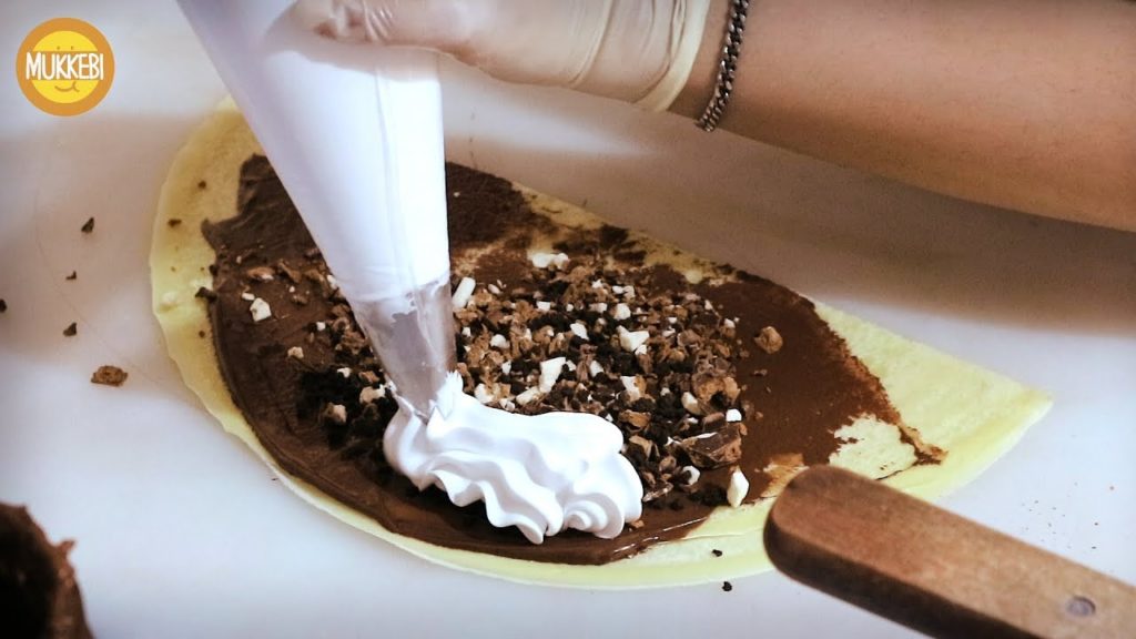 Crepe with Tim Tam & Strawberry │ Korean Crepe │ Korean Street Food