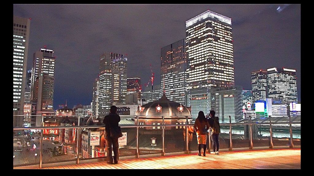 A floating garden overlooking Tokyo Station.4K #Tokyo2020