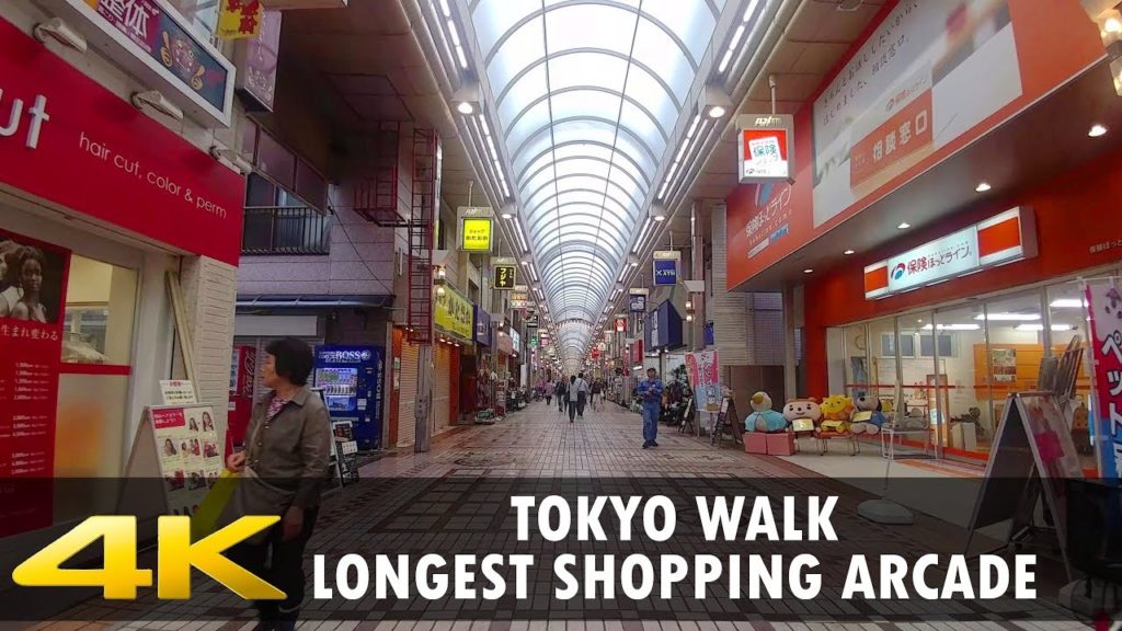 Walking Tokyo - Palm Shopping Street, the Longest Arcade in Japan. 4K