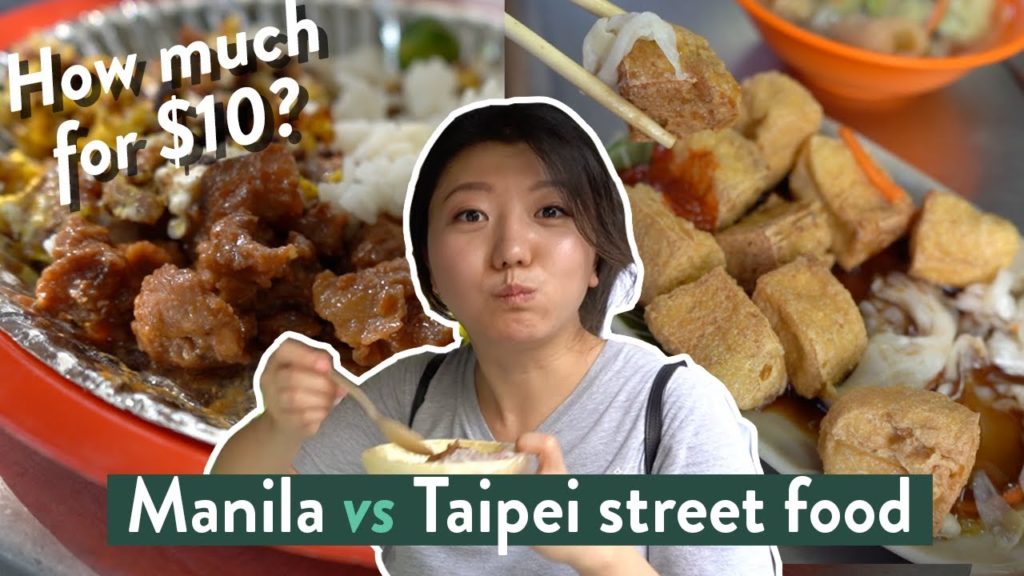 $10 Philippines Street Food 🇵🇭 vs Taiwan Street Food 🇹🇼