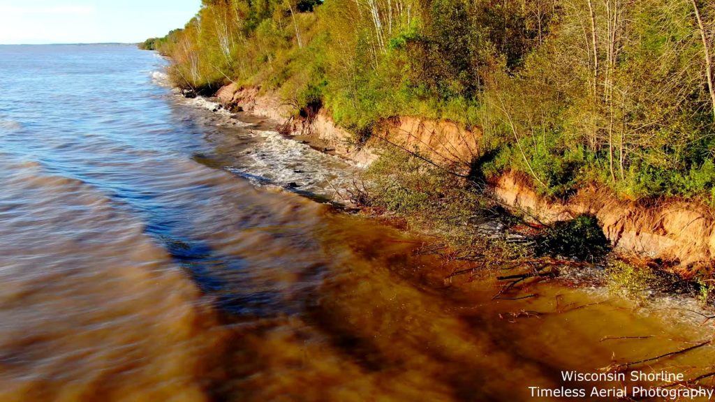 Wisconsin Shoreline Early Fall 4K Drone footage Autumn Leaves Wisconsin Shoreline Early Fall 4K Drone footage Autumn Leaves