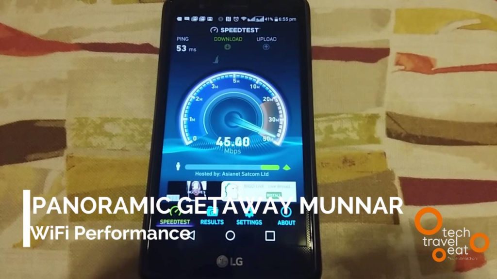 WiFi Speed Test at The Panoramic Getaway hotel Munnar