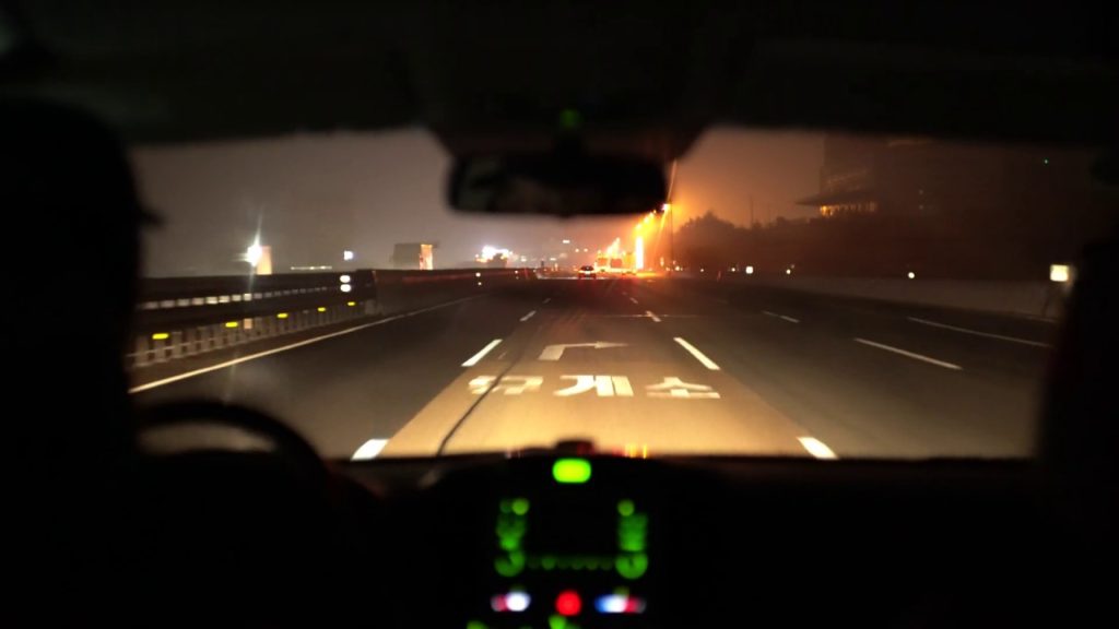 ASMR Highway Driving at Night Back Seat View (No Talking, No Music) - Cheonan to Seoul, Korea