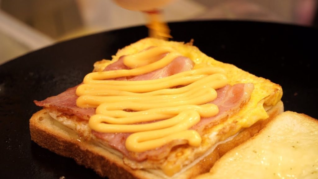 딥 치즈 베이컨 토스트  Cheese Bacon Toast - Korean Street Food