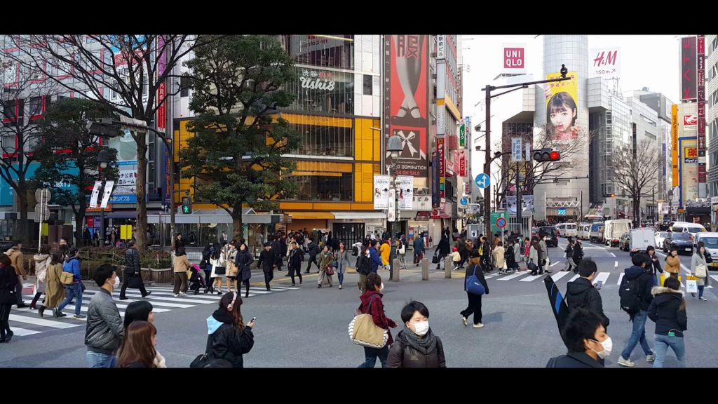 Pedestrian Crossing (Laser, Cuckoo) Sounds. Tokyo, Japan