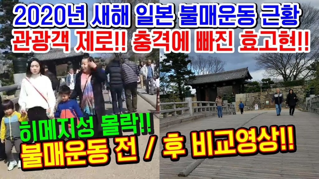 2020년 일본불매운동 근황!! 한국인&외국인 관광객 제로!! 충격에 빠진 효고현 히메지성!! 불매운동 전/후 비교영상 Hyogo japan travel osaka 아베 오사카