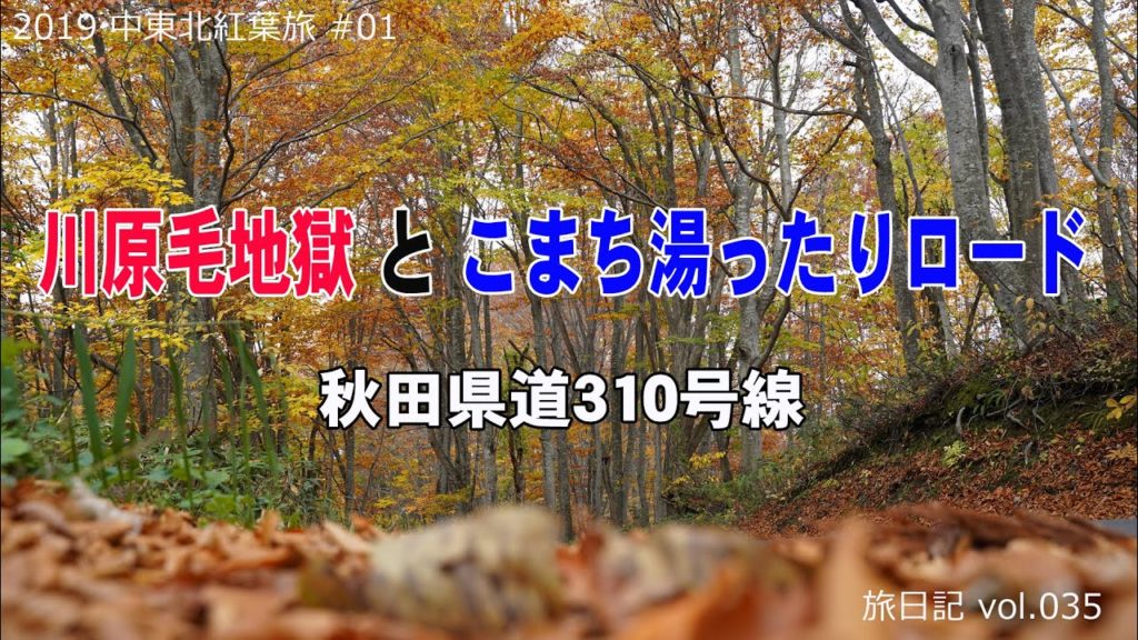 「川原毛地獄」と「こまち湯ったりロード(秋田県道310号線)」紅葉ドライブ(秋田県湯沢市) | 2019中東北紅葉旅#01