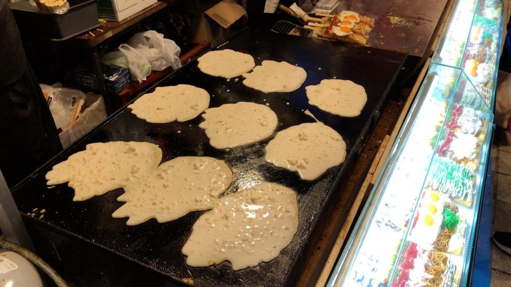 はし巻き屋台 Japanese Street Food - HASHIMAKI EGG OKONOMIYAKI ROLL Pancake Egg Cabbage Ginger