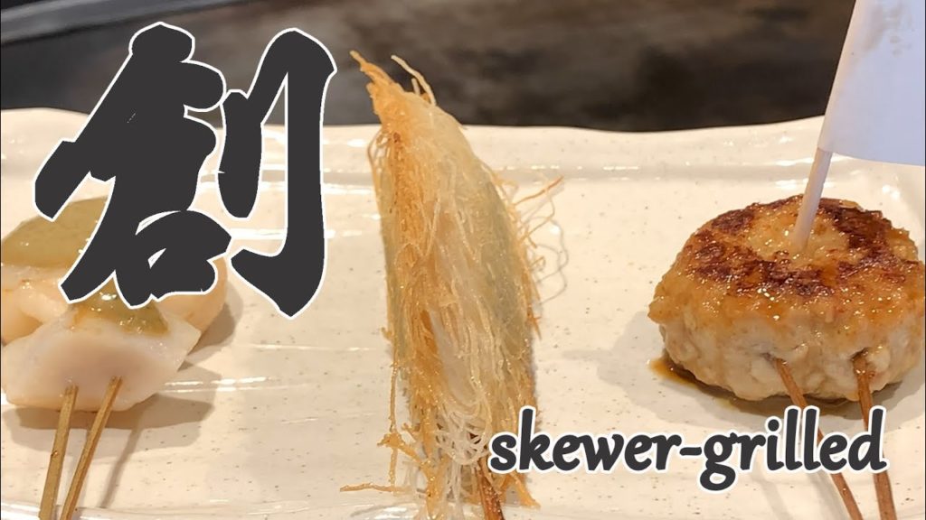 【串焼き】【4K】japanese street food - teppanyaki   in Osaka Japan