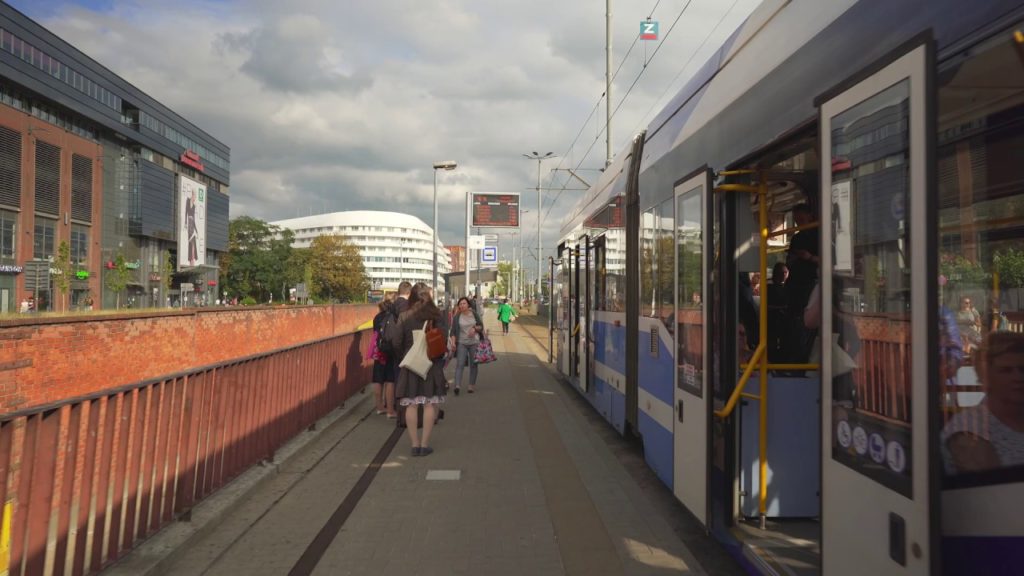 Poland, Wrocław, tram 10 ride from ZOO to Galeria Dominikańska