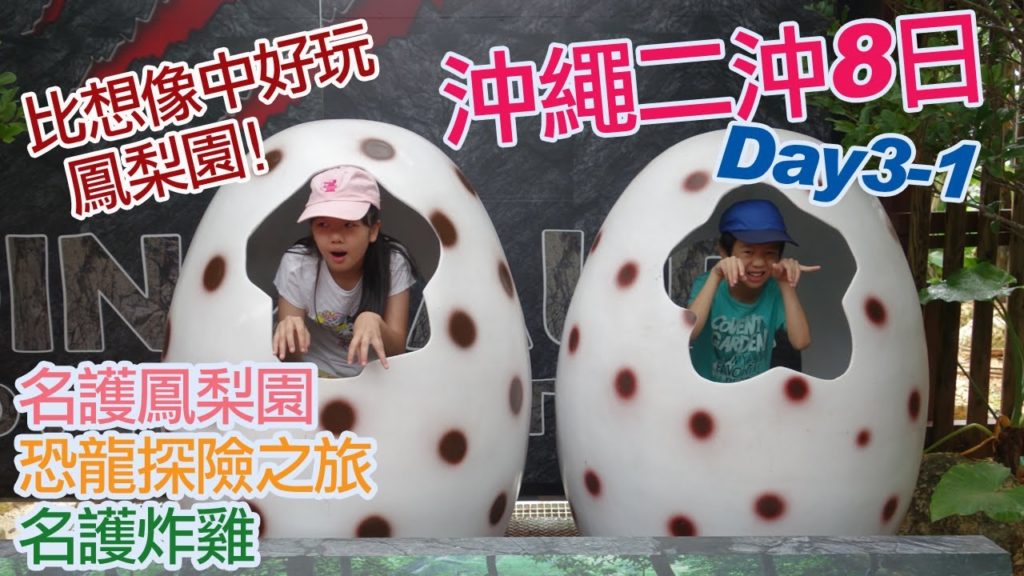 沖繩二沖8天親子遊 Day3(上) 名護鳳梨園(KLOOK購買) . 恐龍探險之旅 . 貝類展示館 . 名護炸雞  (2019-07-06)