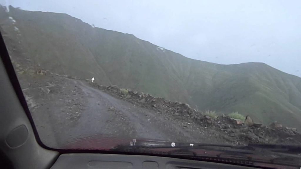Driving in bad weather in Mountains Kyrgyzstan 4
