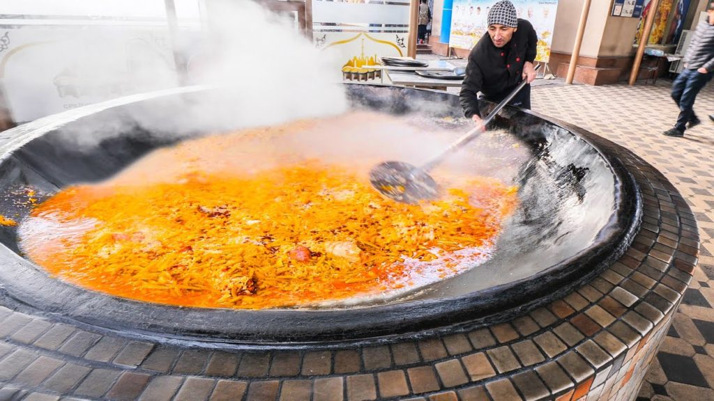 BIGGEST 4000KG Street Food in the WORLD - Extreme HORSE Plov HOT POT +  Street Food in Uzbekistan!!