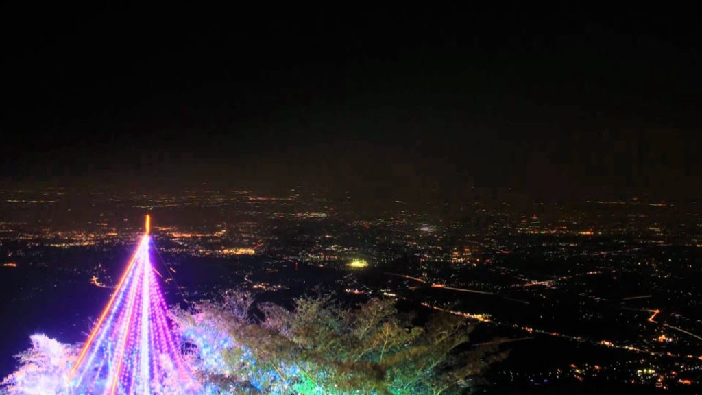 筑波山から眺める関東平野の美しい夜景 Night view from Mt. Tsukuba in Ibaraki Kanto Japan 茨城県つくば市