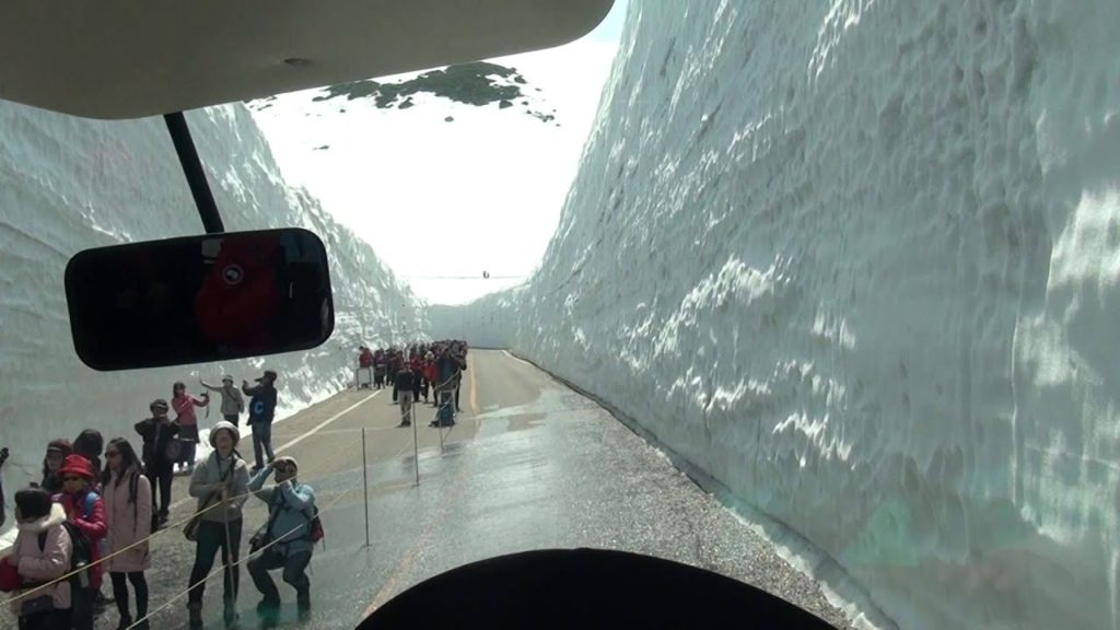 A drive through the SNOW CORRIDOR.  aka "Yuki-no-otani", Murodo.Japan Alps. 2015