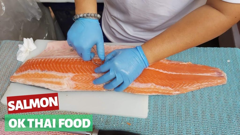 Salmon fishing, salmon recipe | Thai Street Food Salmon fishing, salmon recipe | Thai Street Food