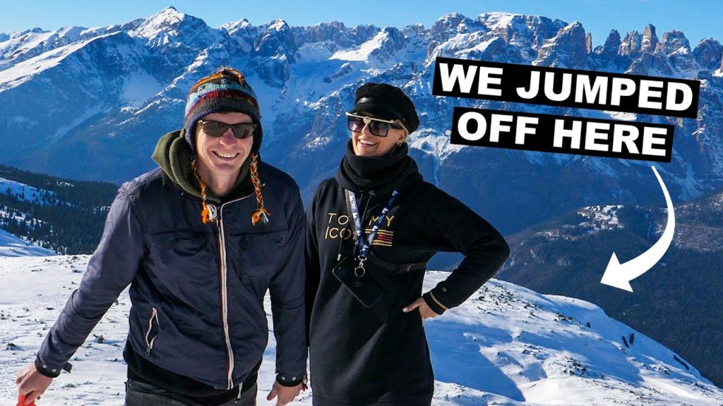 PARAGLIDING OVER THE ITALIAN DOLOMITES (Winter in Trentino)