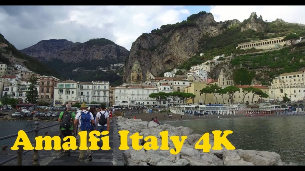 Walking tour Amalfi Italy 4K.