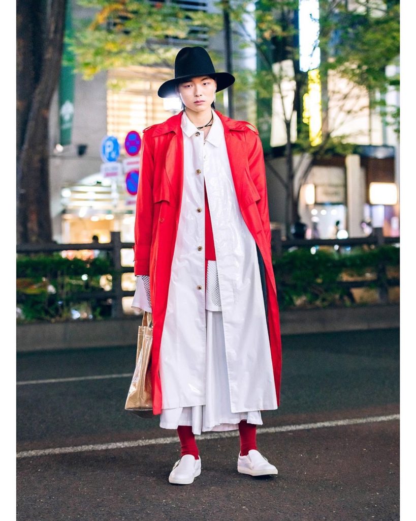 21-year-old Japanese student Ryoya (@ryo8.4duta) on the street in Harajuku weari...