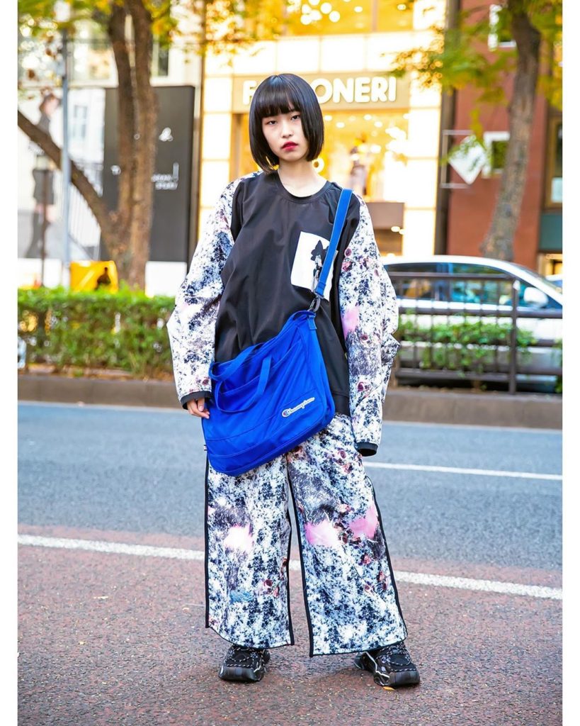 21-year-old Yuuka (@ylonely4) on the street in Harajuku. She’s wearing a matchin...
