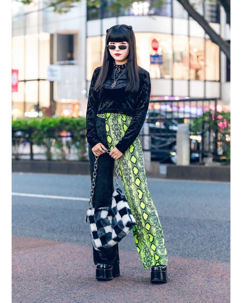 16-year-old Japanese student Mai (@datenshi_qq) on the street in Harajuku wearin...