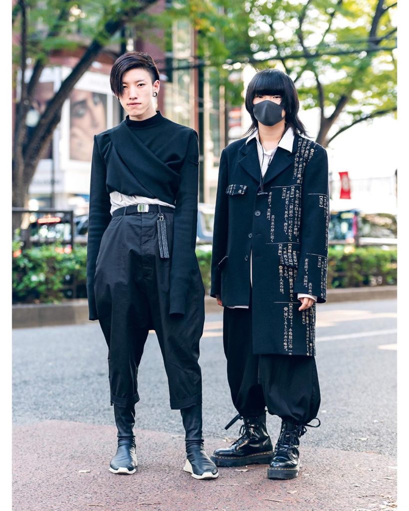 Monochrome Japanese styles by Hikari (@___ohka___), wearing Rick Owens head to t...